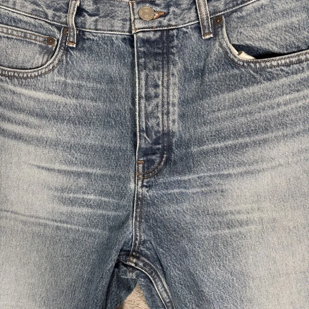 Frame Jeans Men’s Size 36 Straight Leg‎ Light Wash Button Fly Whiskers